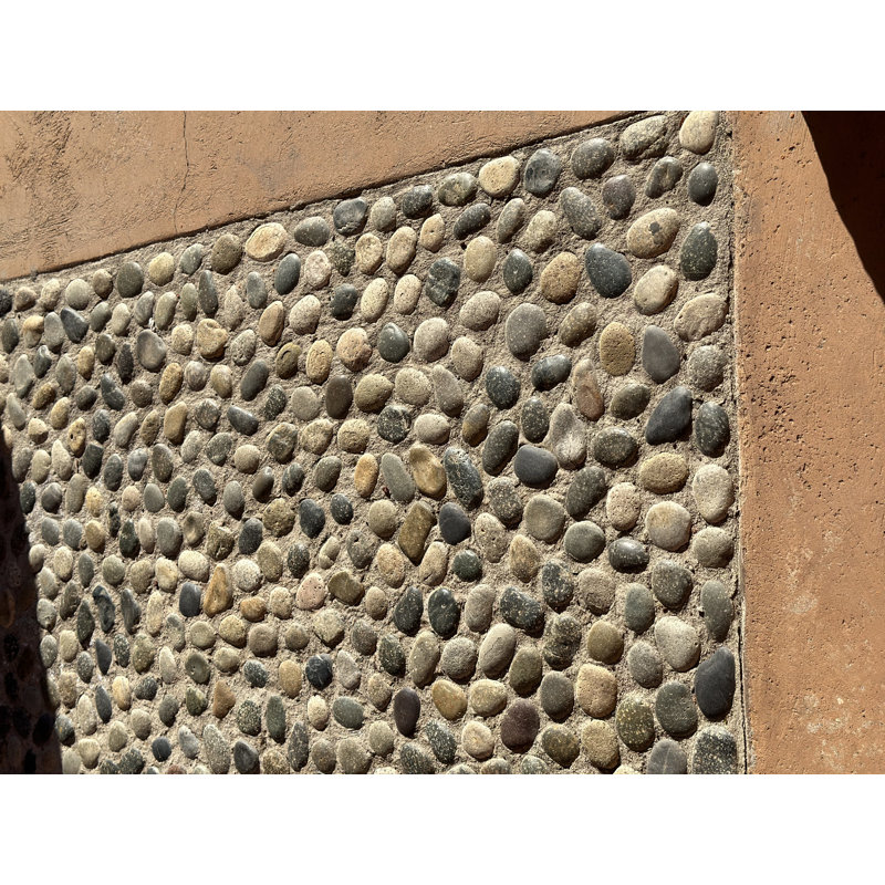 Tumbled River Rock Pebble Natural Mosaic in Mixed color For Floor and Wall Tile 12"x12"