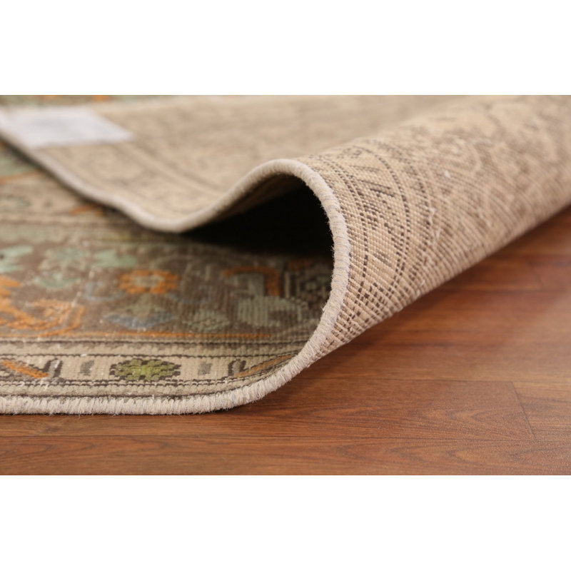 Tapis traditionnel rétro vert 8 x 11