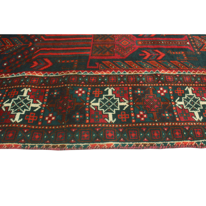 One-of-a-Kind 3'10" X 9'2" 1980s Runner Wool Area Rug in Charcoal