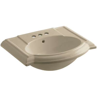 Devonshire Ceramic 24" Pedestal Bathroom Sink with Overflow