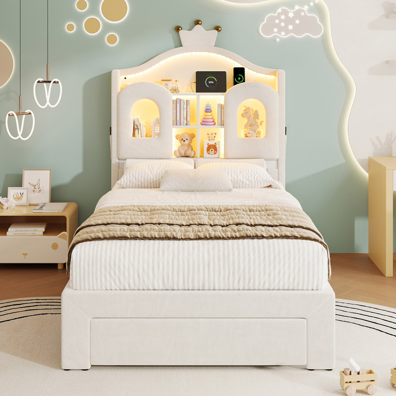 Bed, Beige