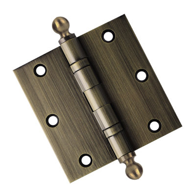 Charnière de porte en laiton massif à roulement à billes H 3,5 po x l 3,5 po