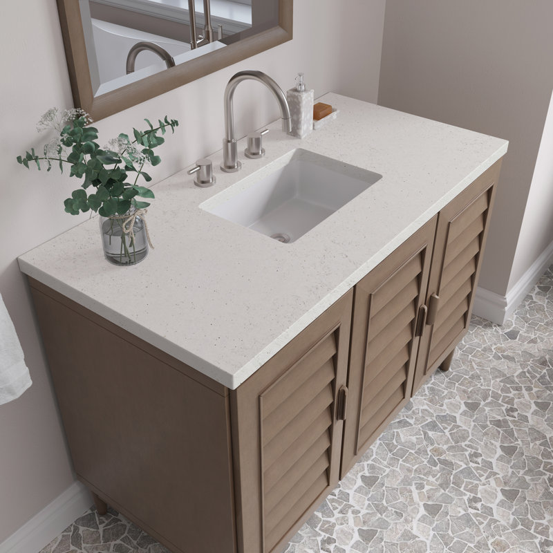 Portland 48'' W Single Vanity, Whitewashed Walnut, Lime Delight, Widespread