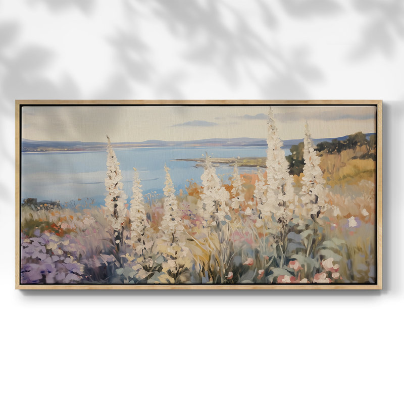Botanical Series-CC XXXV- Toile tendue avec châssis tendue, prête à être accrochée, H 17 po x l 33 po, Naturel