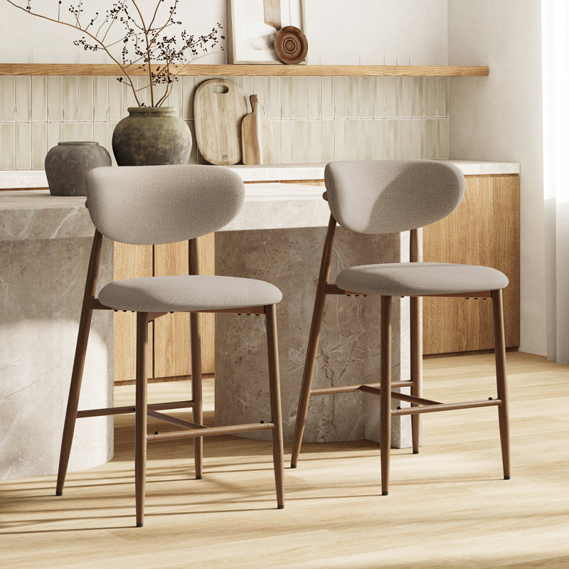 Tabouret de comptoir rembourré Westhampton, Chameau, 2