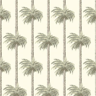 Palmiers Tiki rétro - papier peint rose