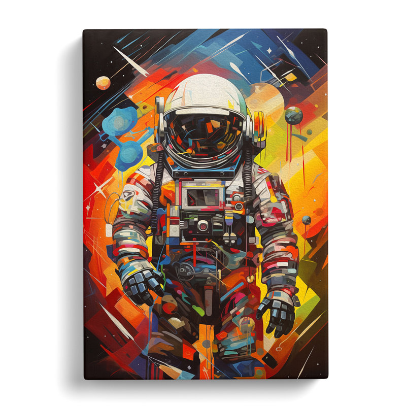 Astronaut Cubism - Wrapped Canvas, 76cm H x 50cm W x 3cm D