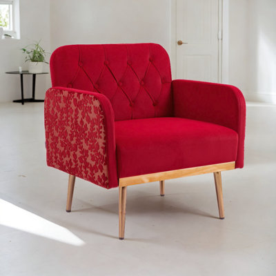 Fauteuil d'appoint en velours capitonné de 31,1 po de largeur Soyoung