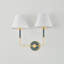 Applique murale 2 lumières en lin Wedgewood Empire par Mark D. Sikes pour Hudson Valley Lighting-112642507