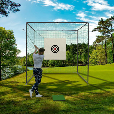 Cage à filet 10 x 10 x 10 pi avec structure en métal pour l'entraînement intérieur et extérieur