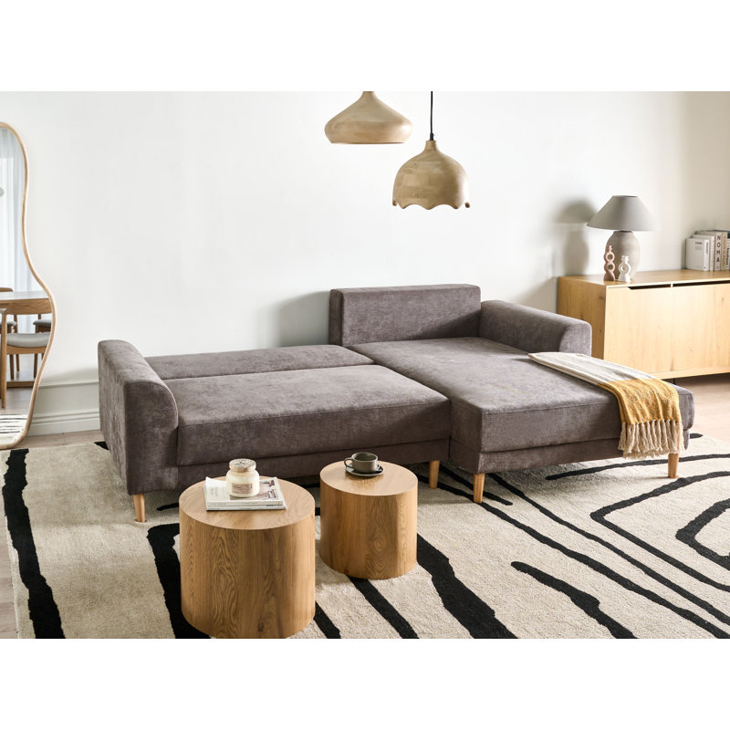 3 Seater Sofa Bed, Taupe, Right Hand Facing