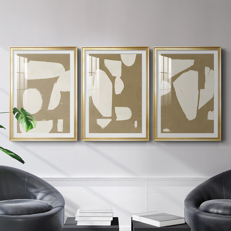 Chunky Abstract I, reproduction encadrée de qualité supérieure - prête à être accrochée, Cadre doré