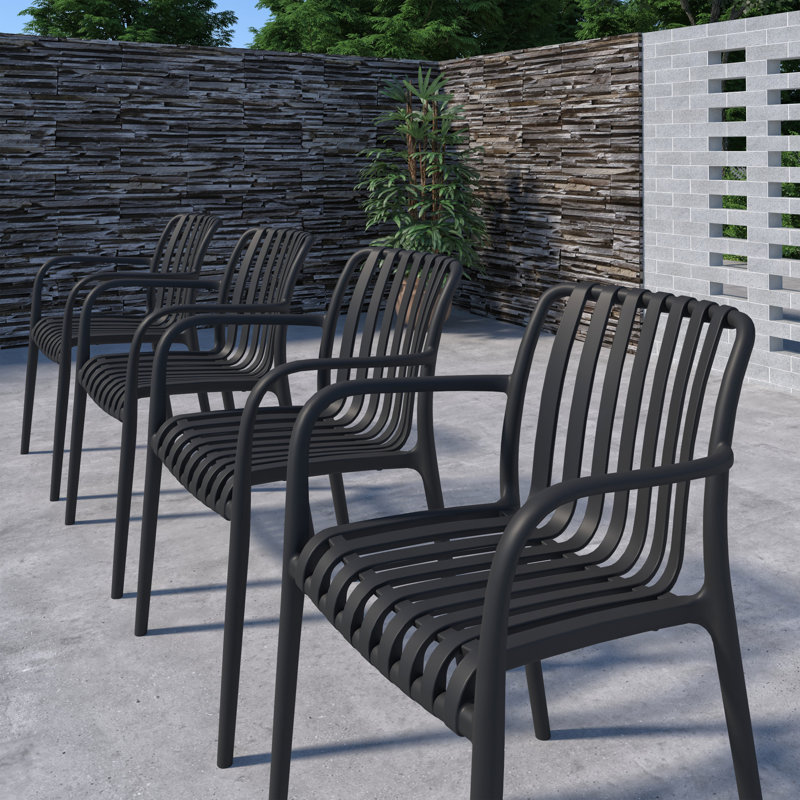 Amazonia Pether Outdoor Patio Aluminum And Resin Dining Set, 6