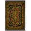 Tapis noir tissé à franges Karabagh-444970565