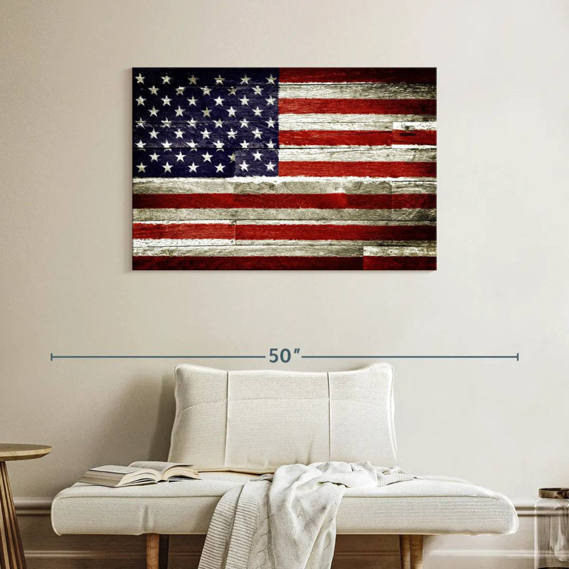 Borges American Flag Rustic, 26" H x 39" W