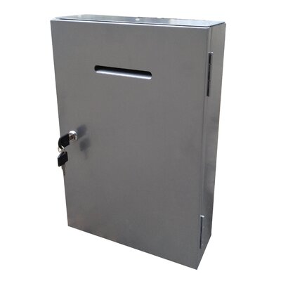Metal Box Mail box Secure Collection Box Ticket Box, Easy Wall Mount -  FixtureDisplays, 18107-SILVER FLAT
