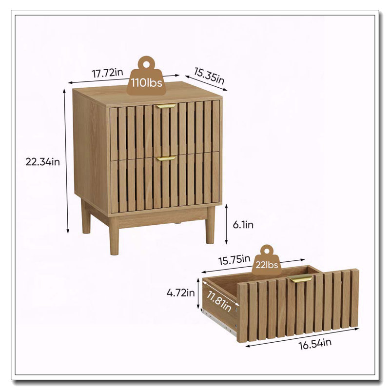 Table de chevet en bois