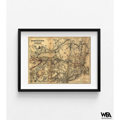 Boston Hoosac Tunnel and Western Rail 1881, Massachusetts, impression de carte antique, idée de rénovation de salon, art mural de Boston, carte des chemins de fer