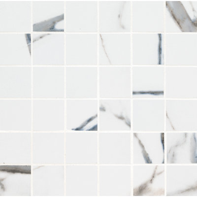 Carreau de mosaïque de plancher et de mur en porcelaine mate 12 po x 12 po Velluto Grid
