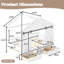 Cadre de lit simple de style maison de campagne avec porte de grange coulissante, ampoule, escaliers et tiroirs de rangement, blanc-133584748-133584750