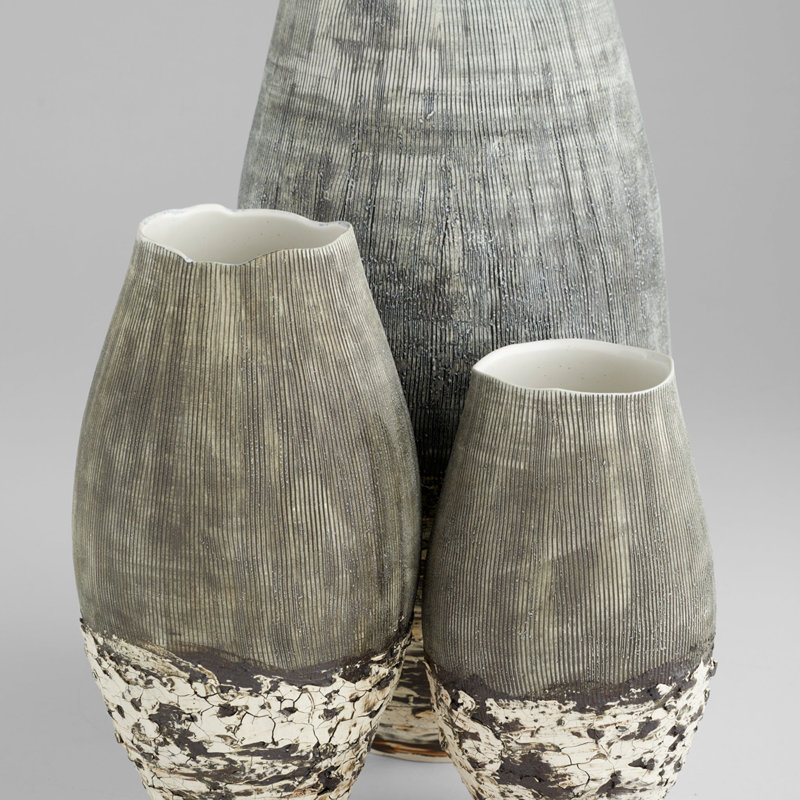 Calypso Handmade Ceramic / Porcelain Table Vase, 15" H x 9" W x 9" D