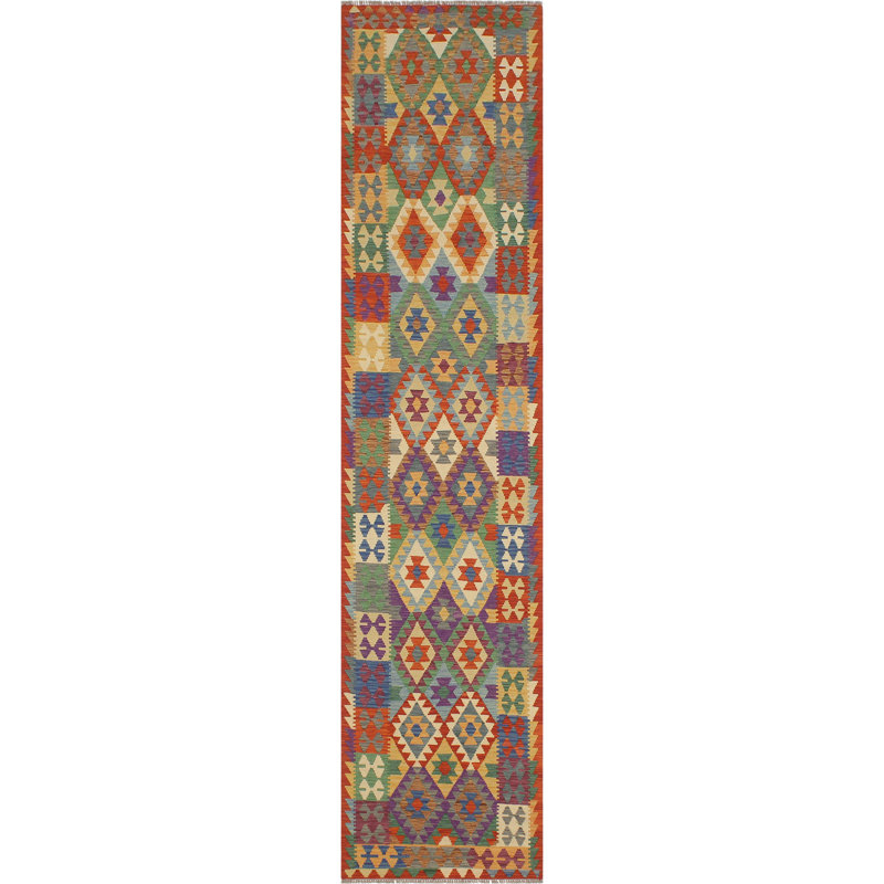 Tapis de couloir fait à la main en laine noué à la main 2 pi 10 po x 13 pi 2 po Cedorah