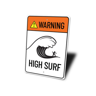 Panneau d'avertissement «High Surf»