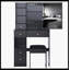 Petit meuble-lavabo de 29,2 po avec tabouret de bureau et tabouret rembourré, très grand miroir coulissant à droite, rangement multi-couches à grande capacité, commode pratique et pratique, convient aux petits espaces-2056345978