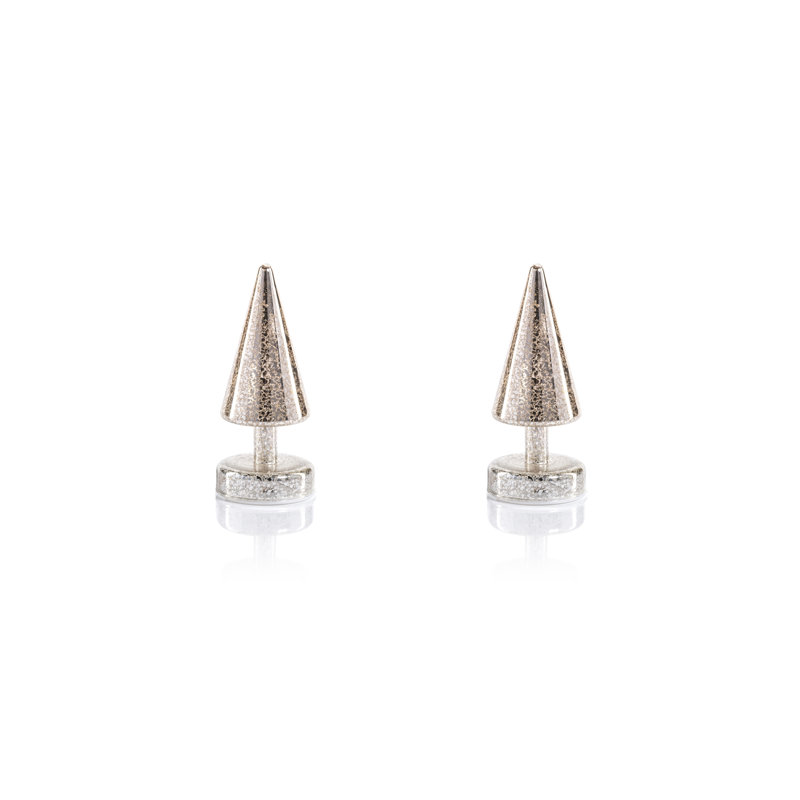 Crimbo Sparkle Cone LED Trees, Set of 2, 7" H x 3.25" W x 3.25" D, Gold