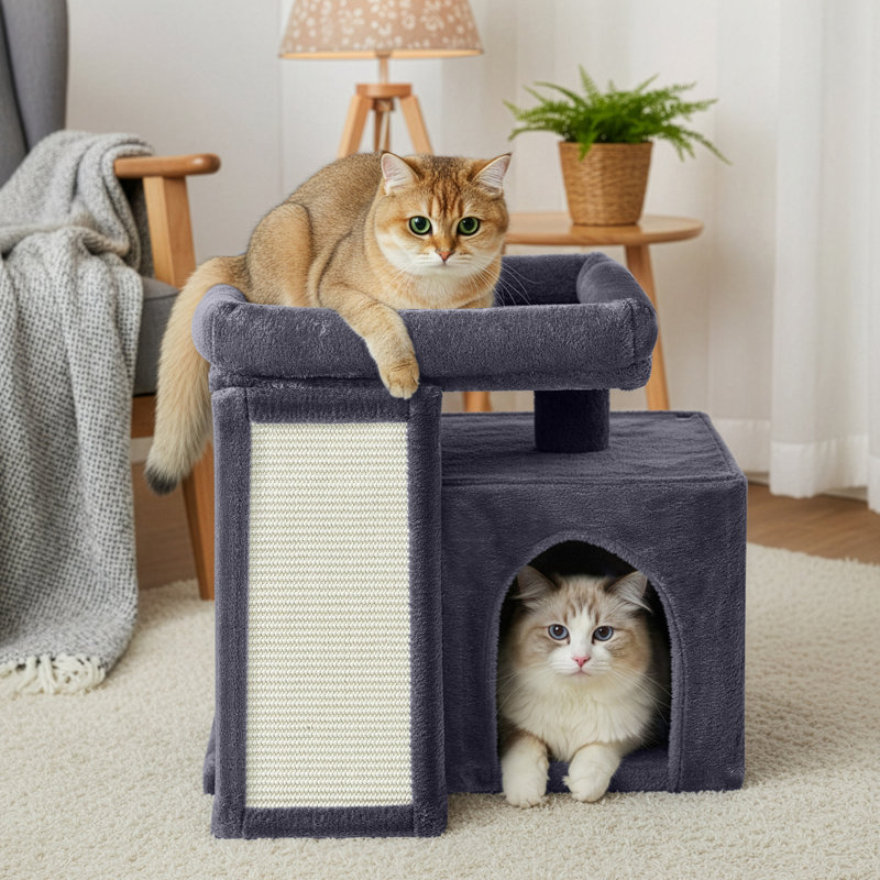 48cm H Cat Tree, Dark Grey