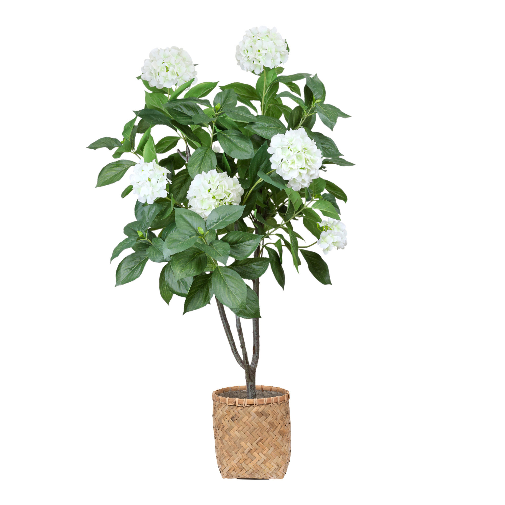 Hydrangea Drop In Creative Displays, Inc. 5' Hydrangea Drop-In Tree with Bamboo-Wrapped ...