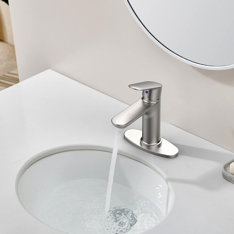 Robinet de salle de bain à poignée simple avec plate-forme pour 1 ou 3 trous, robinet de meuble-lavabo avec deux tuyaux de 9/16 po