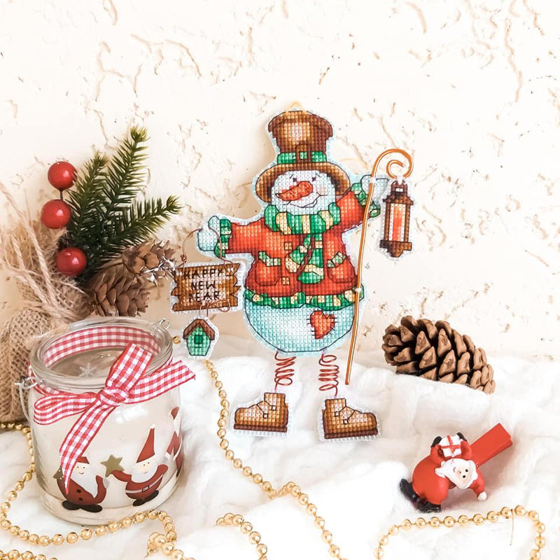 Jouet d'arbre de Noël. Toile en plastique, ensemble de point de croix T-04C