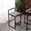 Ensemble de 2 tabourets de bar à hauteur de comptoir avec dossier et pieds en métal modernes sans accoudoirs et chaises rembourrées en polyuréthane gris (avec dossier)-832139412