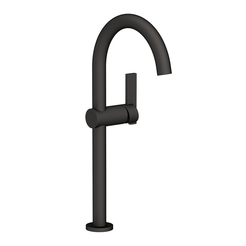 Priya Single Hole Vessel Faucet, Flat Black