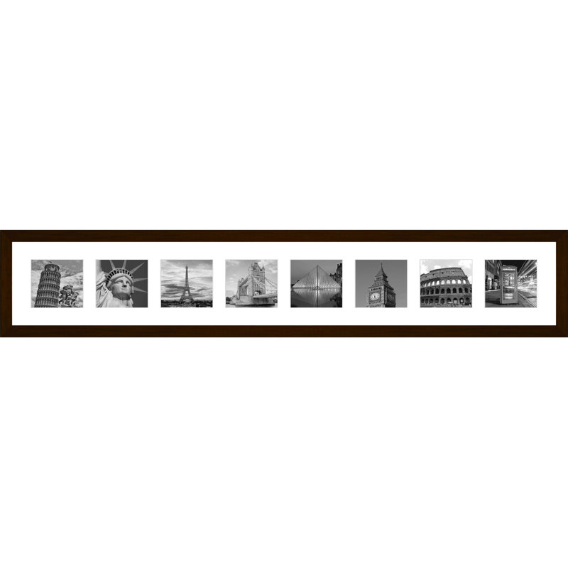 Lakshita Wood Picture Frame with Mat, Dark Brown, 5" x 5"