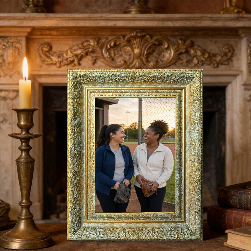 Cadre photo mural 3 pièces 5 "x 7" antique doré