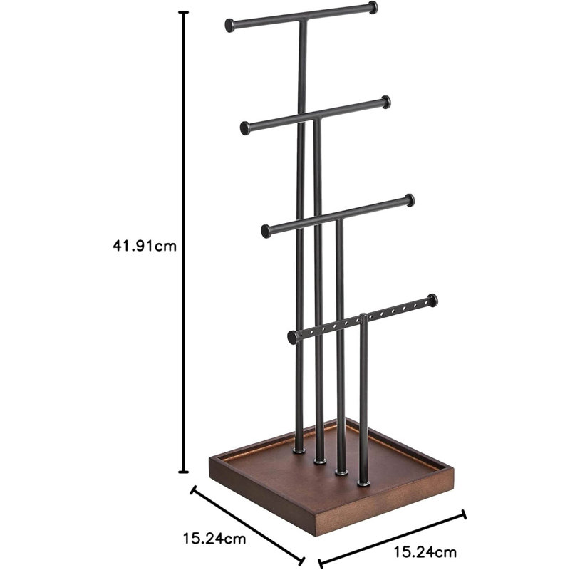 Jewellery Stand +, Walnut/Black