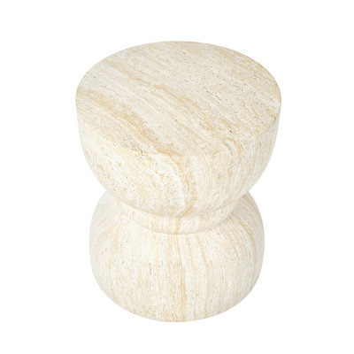 Table d'appoint d'extérieur en béton, tables de bout d'extérieur à taille arrondie