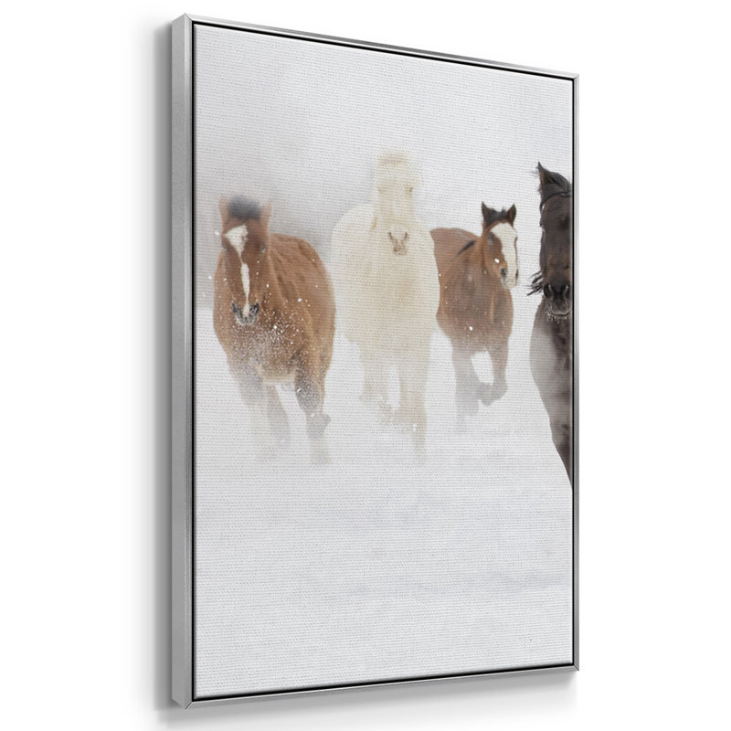«Pasture Run», reproduction sur toile 3 pièces, H 24 po x l 48 po x P 2 po, Argent