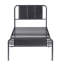 Structure de lit simple Kempst avec tête et pied de lit en bois, lit plateforme simple en métal rustique industriel avec support de lattes robuste, aucun sommier tapissier requis, noir-1593960967-1484010325