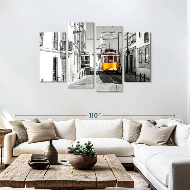 Mehar Pop Lisbon Yellow Tram, 48" H x 75" W