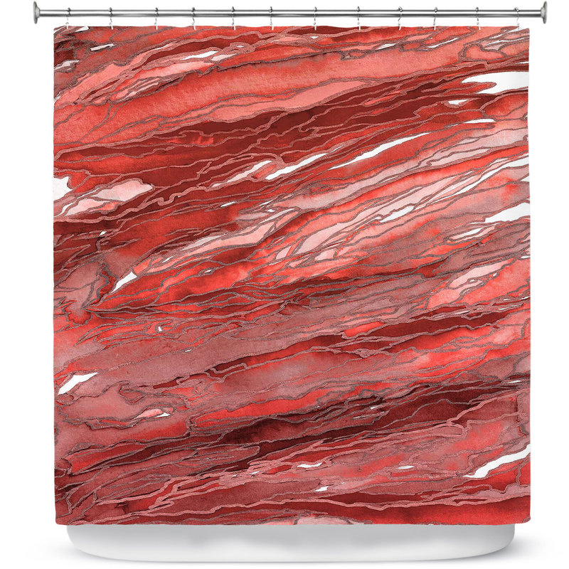 Abstract Shower Curtain, Red