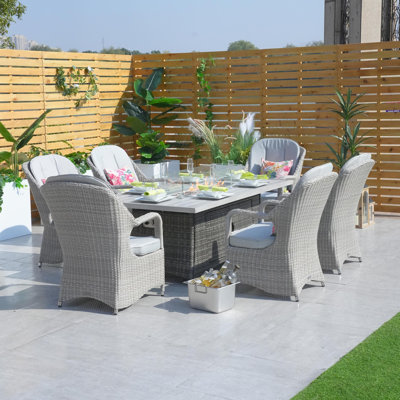 Nyra 6 - Person Rectangular Outdoor Dining Set With Cushions