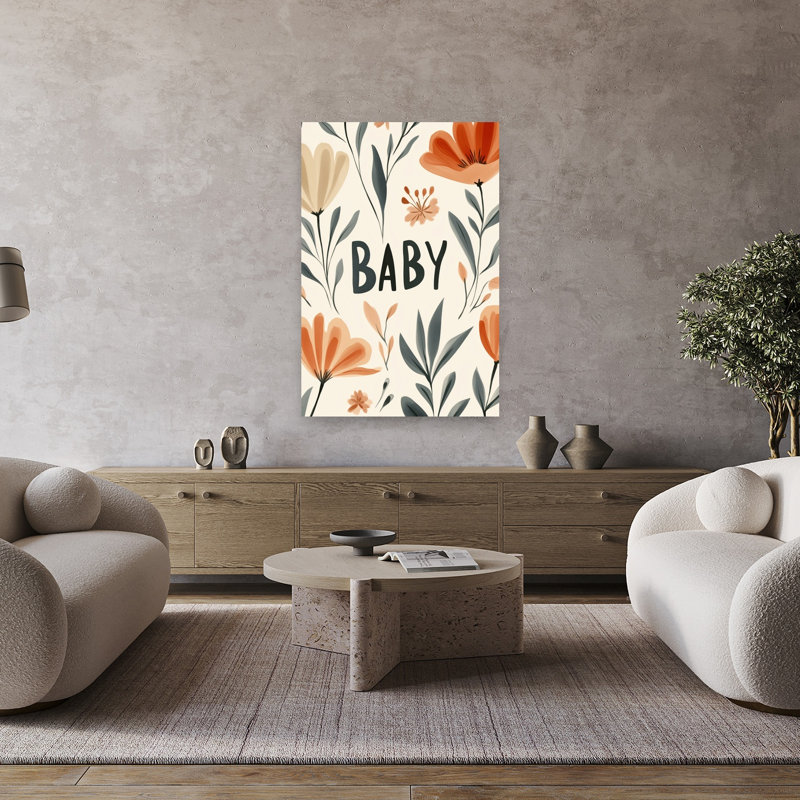 " Blossom Welcome Modern Organic Whimsical Flower Landscape Wall Art Print " Print, 48" H x 32" W