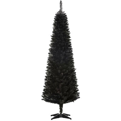 Slim Xmas Tree With Realistic Branch Tips And Plastic Stand,Artificial Christmas Tree