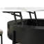 Table basse moderne à plateau relevable avec rangement et 3 repose-pieds blanc et noir
