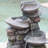 19X15x31.5" Indoor Outdoor Stone Water Fountain,  4-Tier Polyresin Cascading Rock Bowl Freestanding Fountain With LED Ligh