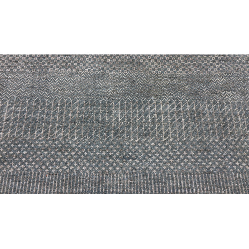Hand-Knotted High-Quality Gray Area Rug, Runner 2'8" x 9'11"