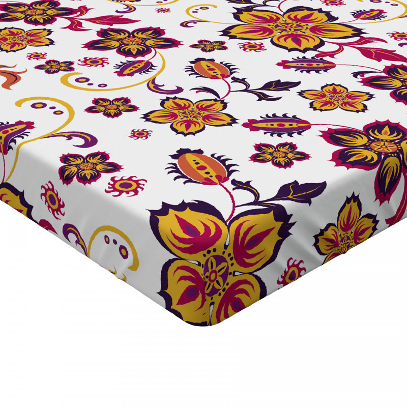 Microfiber Floral Fitted Sheet, Full Fitted Sheet